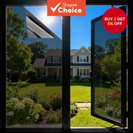 Black Silver,One Way Vision,Static Cling Window Film UV Heat Blocking Reflective Tint For Home Use 1