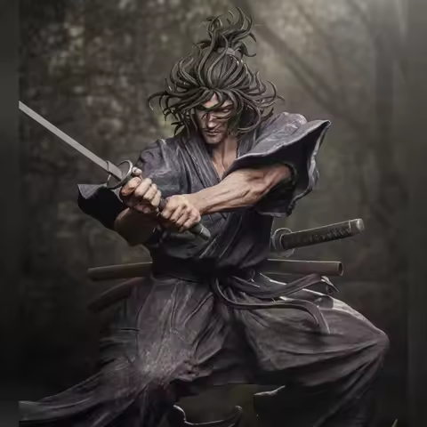 Samurai Miyamoto Musashi High-precision Model Parts for Resin White Mold Printing DIY Unassembled an