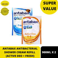 ANTABAX ANTIBACTERIAL SHOWER CREAM REFILL  (ACTIVE DEO + FRESH) 850ML X 2