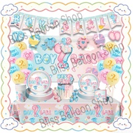 baby gender reveal balloon party baby gender reveal themed disposable tableware party decorations