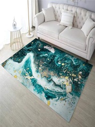 1塊大理石紋地毯,防滑吸水墊適用於客廳、臥室、床邊及門廳