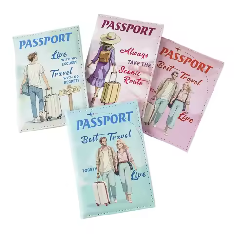 2025 New UV Color Print Couple Passport Cover Passport Holder Flight Ticket Holder Passport Wallet T
