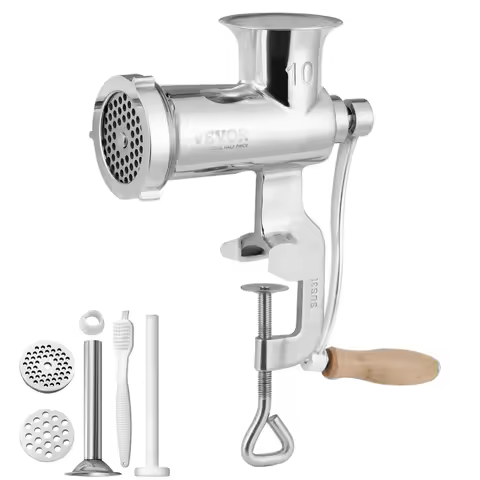SucceBuy Manual Meat Grinder 304 Stainless Steel Hand Meat Grinder with Steel Table Clamp Meat Mince