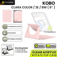 FORSABEE - Detachable Case for Ebook Kobo Clara Color BW/ 2E 6" 6 Inch Inch Standing Vertical & Hori