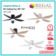 Fanco Rito-5 48"/ 54" DC Motor Ceiling Fan  LED (Optional Smart App/With Smart App) - Regal Lighting