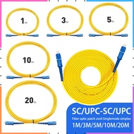 【Ready Stock】1M/3M/5M/10M/20M SC/UPC-SC/UPC Simplex 9/125 Single Mode SM Fiber Optic Cable Patch Cor