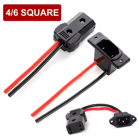 Electric Tricycle Battery Charging Port Cable 4/6 Square Male Female Plug Holder Dry Water Battery C