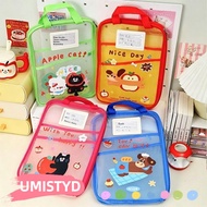 UMISTYDREAMUM9U Mesh Zipper Bag, Large Capacity Thickened A4 Stationery Storage Bag, Cute Animals Tr