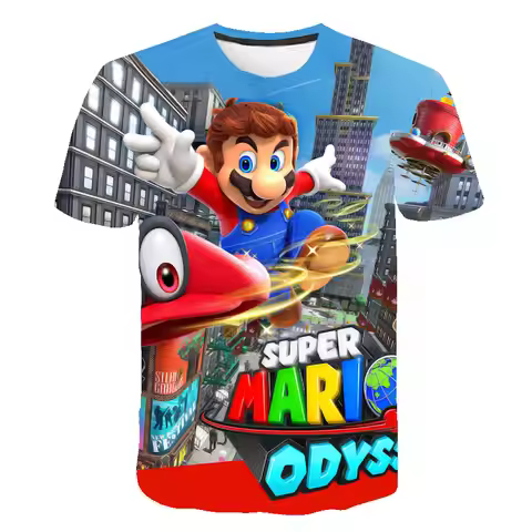Mario And Luigi 2025 Summer Cartoon 3D Printing Unisex Youth Fashion Comfortable Versatile T-shirt B