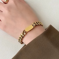 TITANIUM STEEL SOPHISTICATED BRACELET JEWELLERY GOLD GOLDEN GELANG TANGAN ANTI KARAT