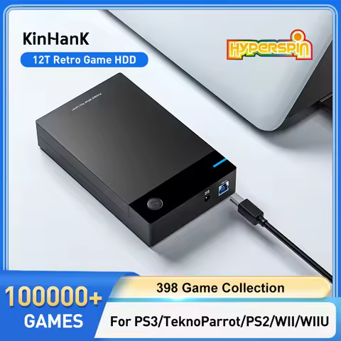 New Hyperspin HDD With 100000+ Retro Games For PS4/PS3/PS2/Wii/Wiiu/SS/N64 Portable Game Hard Drive 