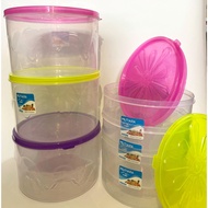 KMP MUTIARA 1L JAR 1000ML/ ROUND PLASTIC CAKE JAR ORGANIZER CONTAINER