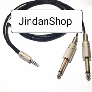 Kabel Canare Jack 3.5mm Stereo Female To 2 Akai TRS 6.5 Male 1 Meter