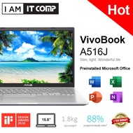 Asus A516J-ABR373TS / A516J-374TS Laptop Grey/Silver(i3-1005G1/4G/256G SSD)PRELOAD MS OFFICE,WIRELES