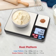 10kg Dual Platform Food Scale Digital Kitchen Scale Grams and oz for Weight Loss Baking Cooking