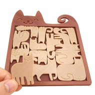 Cute Hundred Cat Puzzle Cartoon Wooden Jigsaw 3D Printed Educational Art Puzzle Funny Animal Puzzle 
