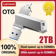 Lenovo 2TB USB 3.0 Flash Drive Rotate Pendrive 128gb 2 In 1 Lightning Type C Interface High Speed Pen Drive For Iphone/IPad/PC