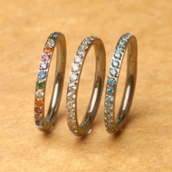 Hinged Septum Body Piercing Jewelry Round Jewelry ASTM F136 Titanium Round Shape Mix Colors Zircon S