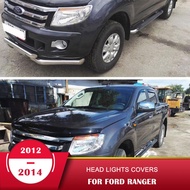 For Ford Ranger T6 2012-2014 ABS Headlight Covers Lamp Surrouds Trim Car Accessories