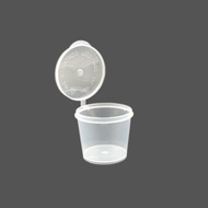 1oz Round Plastic Container Hinged Lid - 100pcs± - Disposable 1oz Deli Container (25ml)