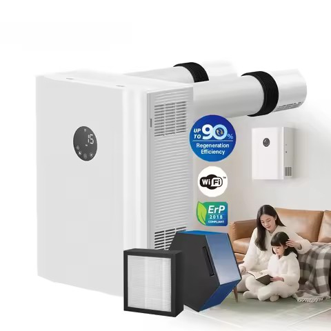 Ductless Erv Fresh air Ventilation Hvac System Wall Recuperator Heat Energy Recovery Ventilation Air