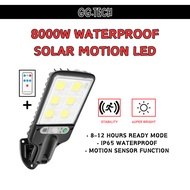 8000W Solar Light Lampu LED Solar Street Solar Light Outdoor Lighting Motion Sensor Light Remote Con
