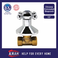 KK BRAND Chrome Angle Valve Brass Stopcock Shower Stopcock Valve Stop Valve Stop Cock Chrome Injap S