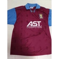 95 96 season Aston Villa jersey short sleeve vintage football suit Aston Villa home wine redabc12.my