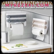 Multifunction Tissue Holder and Cling Film Bekas Tisu Lekat Dinding Hiasan Dinding Dapur