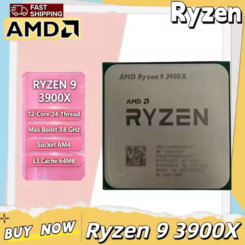 AMD Ryzen 9 3900X Desktop Processor 12C 24T 3.8 4.6GHz 7nm Zen2 AM4 Socket 6MB L2 64MB L3 105W PCIe 
