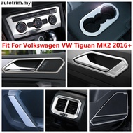 Stainless Steel Dashboard Air Vent Door Speaker Handle Bowl Cover Trim For Volkswagen VW Tiguan MK2 