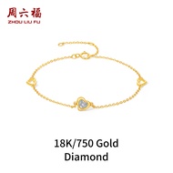 ZHOU LIU FU 周六福 สร้อยข้อมือทองคำ 75% 18K Diamond Bracelet Love Bracelet Diamond Fashion Dainty Jewel