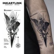1pc INKARTLINK 8*18cm Herbal Juice Pattern Temporary Tattoo, God Statue Falling Magic Tattoo, 15 Day