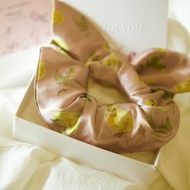 藕色田園小雞小甜甜圈蝴蝶結髮束