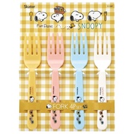 Xiaozhe Japanese Goods ️ Goods|Snoopy 4pcs Plastic Fork Set (F-18P/14.5CM) Made In Japan