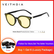 Veithdia photochromic แว่นกันแดดผู้หญิงเลนส์โพลาไรซ์ Day Night dual Sun glasses ผู้หญิง 8520