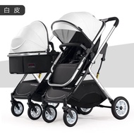 Twin Detachable High Landscape Lightweight Folding Baby Stroller Sitting and Lying Double Stroller Newborn Stroller