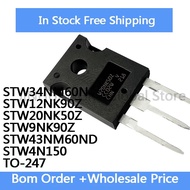 5Pcs STW34NM60N W34NM60N STW12NK90Z W12NK90Z STW20NK50Z W12NK90Z STW9NK90Z STW43NM60ND STW4N150 TO-2