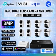 TP-Link 8 Channel 3MP Dual Lens Wireless CCTV Security IP Camera Solution VIGI Tapo Bundle Set Tapo 