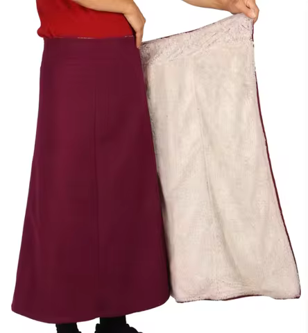 Chinese Tibetan Monk Lama Skirt Winter Thick Red
