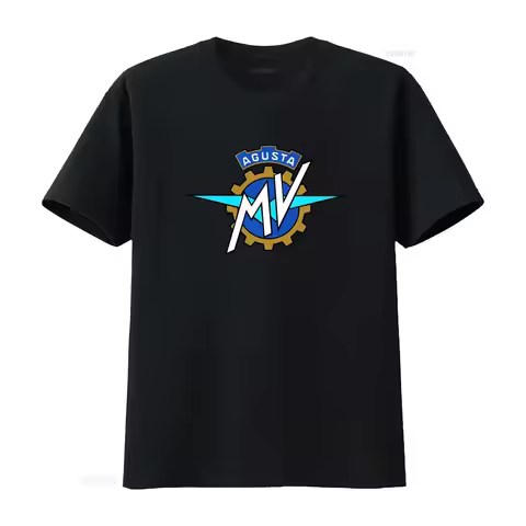 Mv Agusta Motorcycle Logo T Shirt Print vintage Washed homme Casual Stylish designer clothes Versati