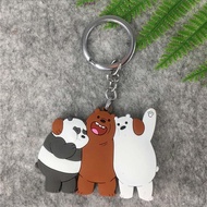 LYNDON We Bare Bears Doll Accessories Cartoon Keyring Ornaments Car Interior Accessories Bag Trinket Car Pendant Key Rings
