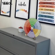 [TENOL] Emotion Wheel, 15 Cm, Decorative Wooden Desk Decor, Emotion Wheel Chart for Study Room, Prof