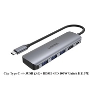 TypeC to Usb3.0 Hdmi PD 100W Unitek H1107E cable