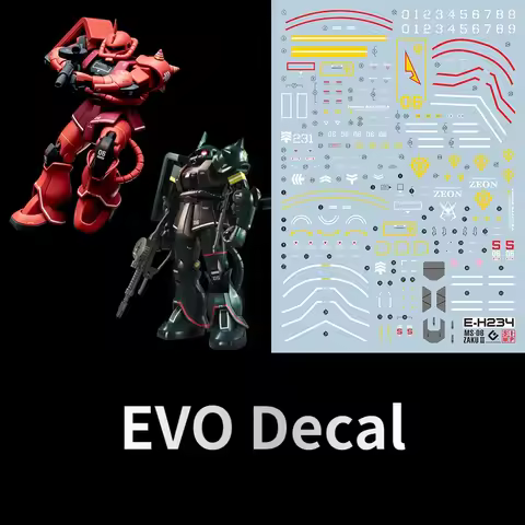 EVO Decal HG-234 for 1/144 MS-06 ZAKU II ZEON Mobile Suit MS-06S Real Type Fluorescent Stickers for 