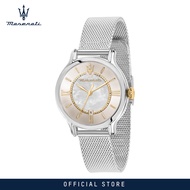 【2 Years Warranty】 Maserati Epoca 34mm Yellow Gold Pearl Dial นาฬิกาข้อมือผู้หญิง รุ่น Quartz R88531