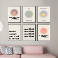 Law of Attraction Print Boho Art Quote Manifestation Canvas Poster Mindfulness Self Love Self Care Therapy Wall Painting Decor
