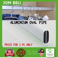 IMP UPGRADED ENCHANCED ALUMINIUM OVAL Wardrobe Clothes Oval Pipe Hanger Rod (1PC) 1 TO 6 FEET
