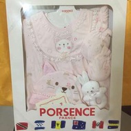 降價$⬇ 法國 Porsence＊粉紅小貓咪80連身裝禮盒/秋冬新生兒、嬰幼兒、彌月禮物（全新現貨）