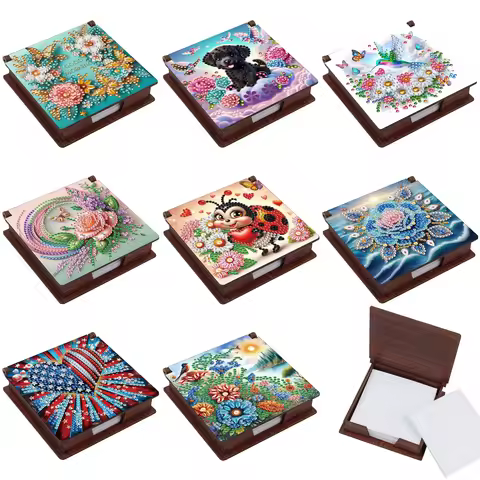 1Pc Diamond Painting Kits Note Box Cute Theme Sticky Note Organizer Sticky Note Set Sticky Note Stor